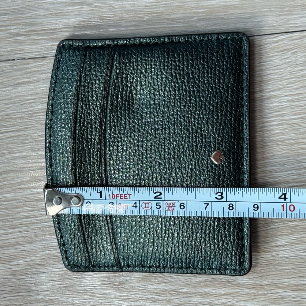 Kate Spade EUC w BOX Grained Leather Green Card Holder - Picture 10 of 10